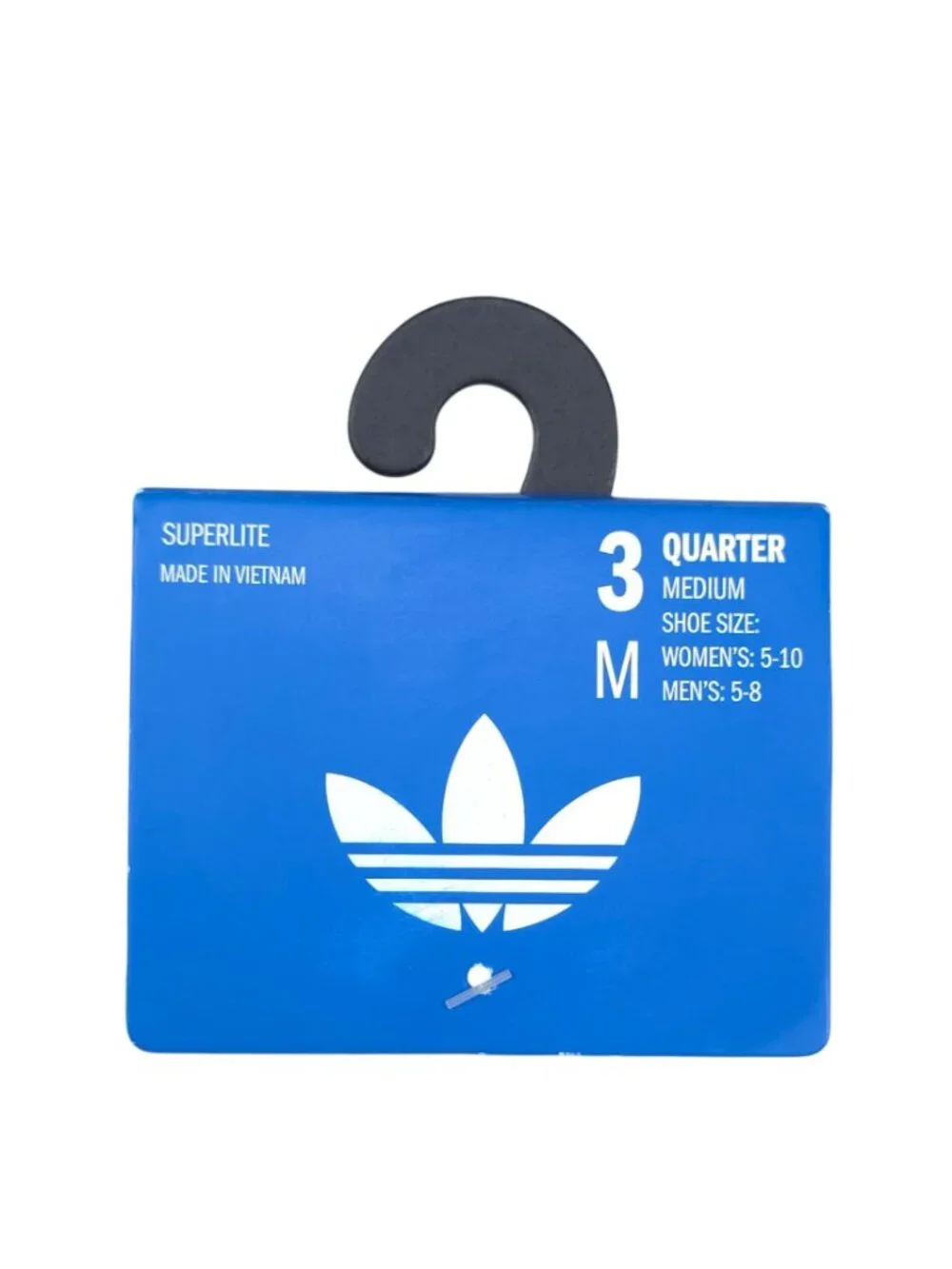 Adidas Superlite Womens & Mens Black Quarter Socks 3-Pk Medium Moisture-Wicking